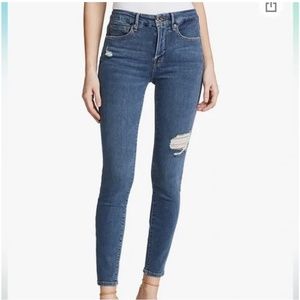 Good American Good Legs High Rise Skinny Jeans Slightly Distressed Size 2/26